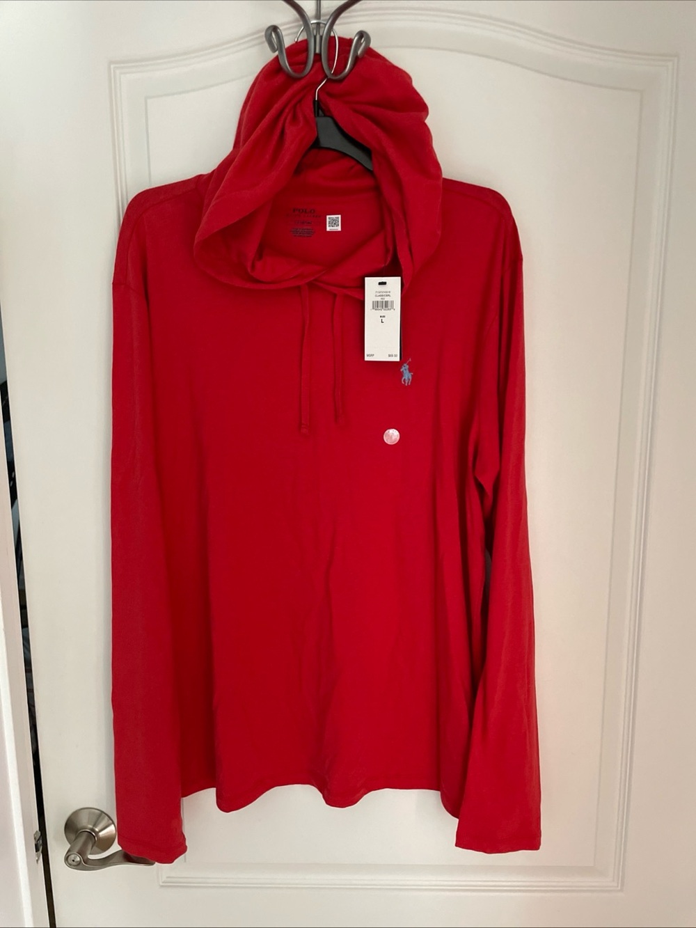 Polo Ralph Lauren Men's Classic Red Jersey Hooded T-Shirt Large NWT